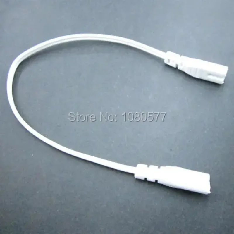 20pcs/lot T4 T5 LED Connector White Cable 2 Pin Double-end 300mm For T4 T5 T8 Led Tube Lamp Lighting Connecting