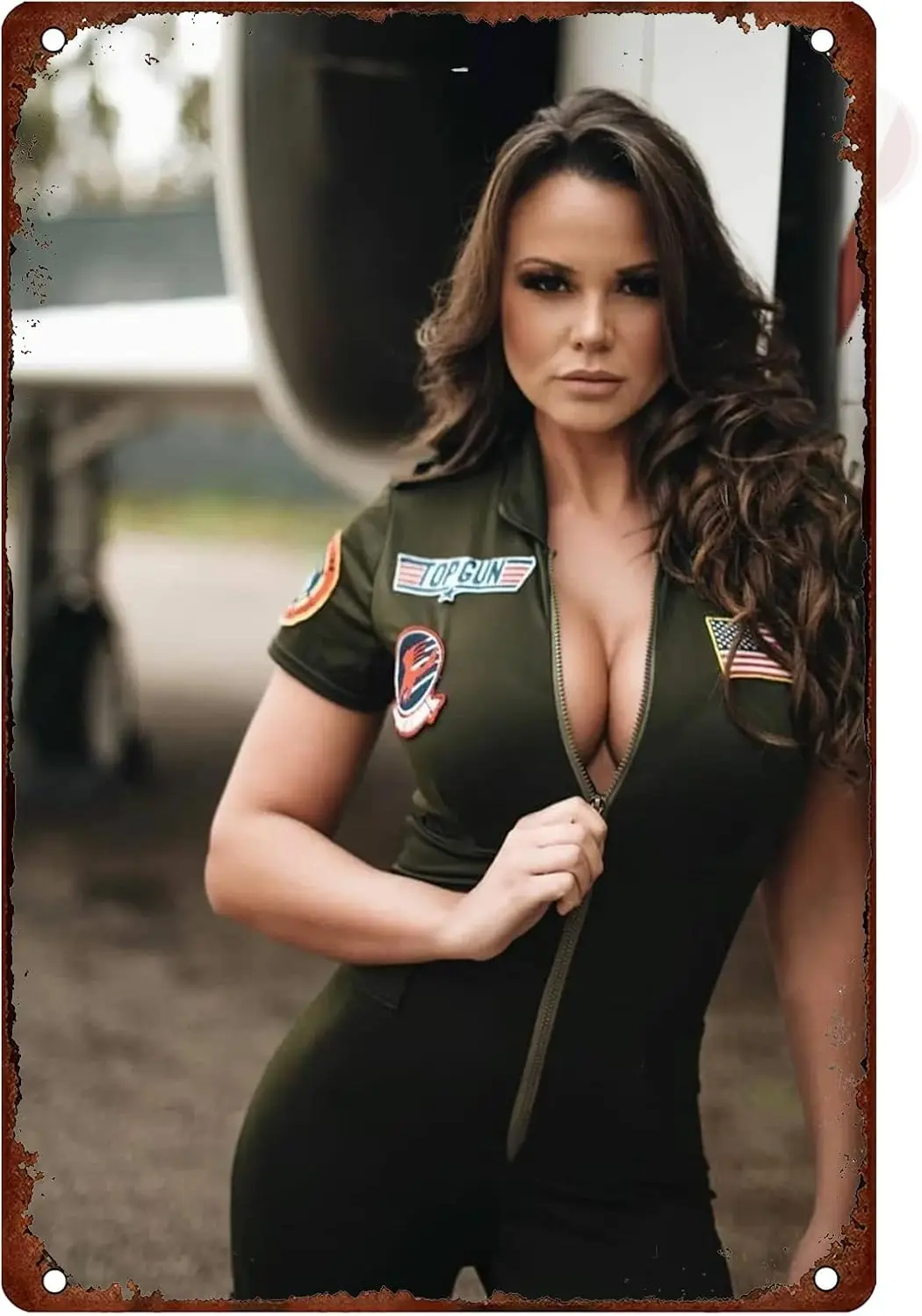 Military Army Pin Up Girl Metal Tin Signs Sexy Pilot Lady Posters Vintage Wall Decor Retro Art Sign Funny Decorations For Vetera