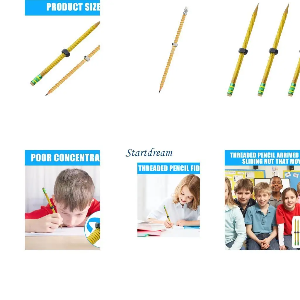 

Discreets Learning Aid Rotating Threaded Pencil For No Distracting Study Tool K92C