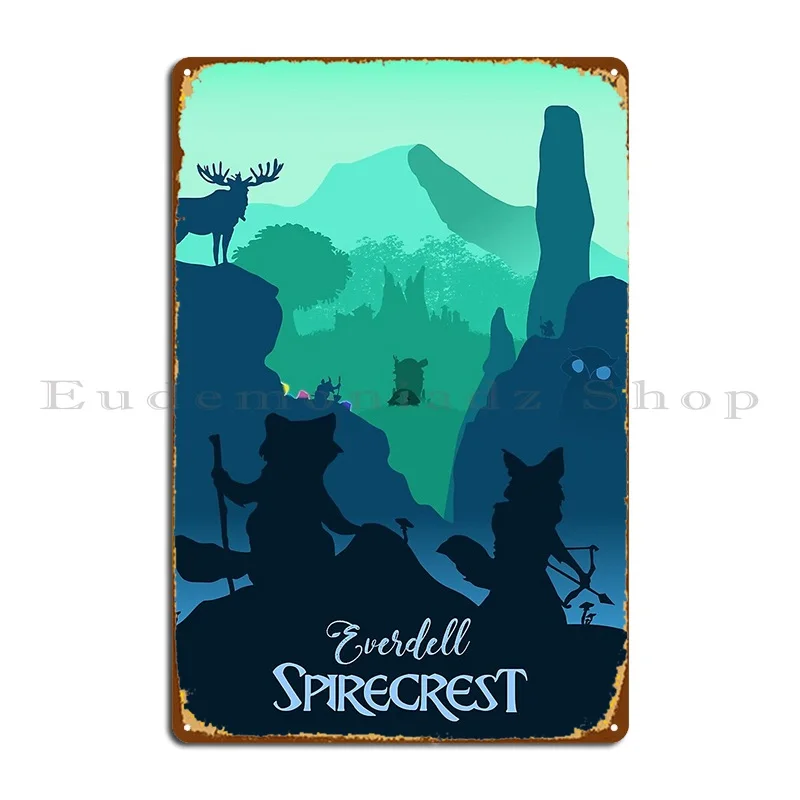 Everdell Spirecrest Brettspiele minimalist ische Reise Metall Zeichen Pub Eisen Club Pub Wandbild Zinn Zeichen Poster