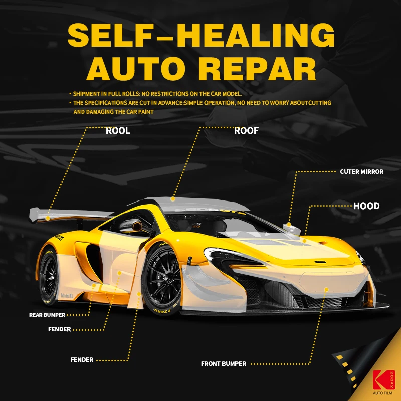 High Gloss Self Healing TPU Car Film Anti Scratch Anti Yellowing Transparent PPF Film Wrap Auto Paint Protection Film