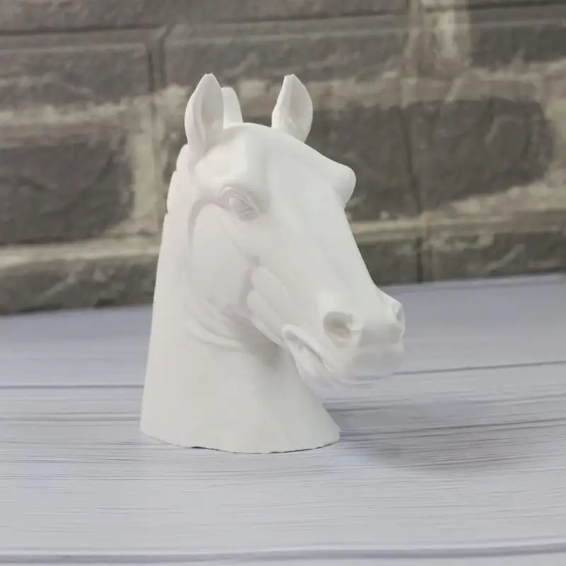A52E Silicone Mold for Horse Head Sculpture Home Decoration Gypsum Plaster Cement Desktop Ornament Mould Jewelry Making Tool