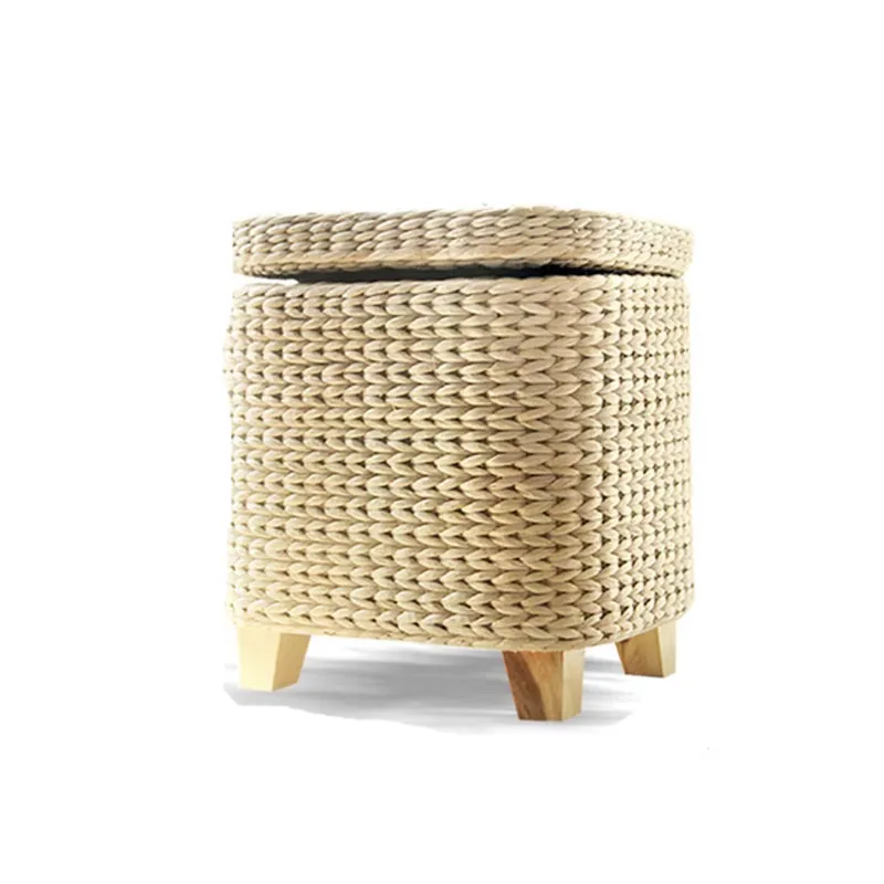 Multi-Function Storage Stool, Rattan Wicker Ottoman Basket, Shoe Cabinet, Sofa Stool, Shoe Store Footstool