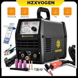 HZXVOGEN-máquina de soldadura de pulso frío, soldador TIG de arco MMA, ajuste HF de 1-900ms, 200A