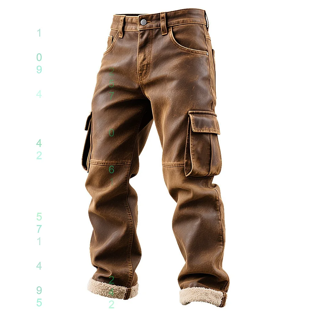 Erkek Vintage Kahverengi PU De - Leather Work Overalls incelemesi ve fiyatı