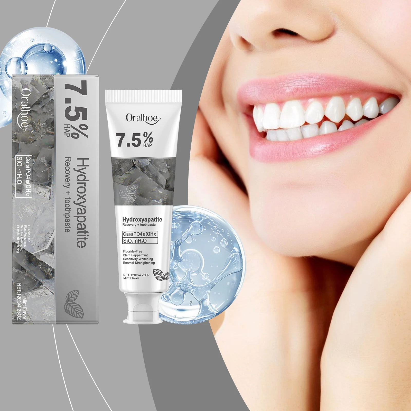 

Hydroxyapatite Repair Toothpaste Cleaning Tartar Strengthen Tooth Enamel Breath Refreshing Oral Care Brightening Toothpaste