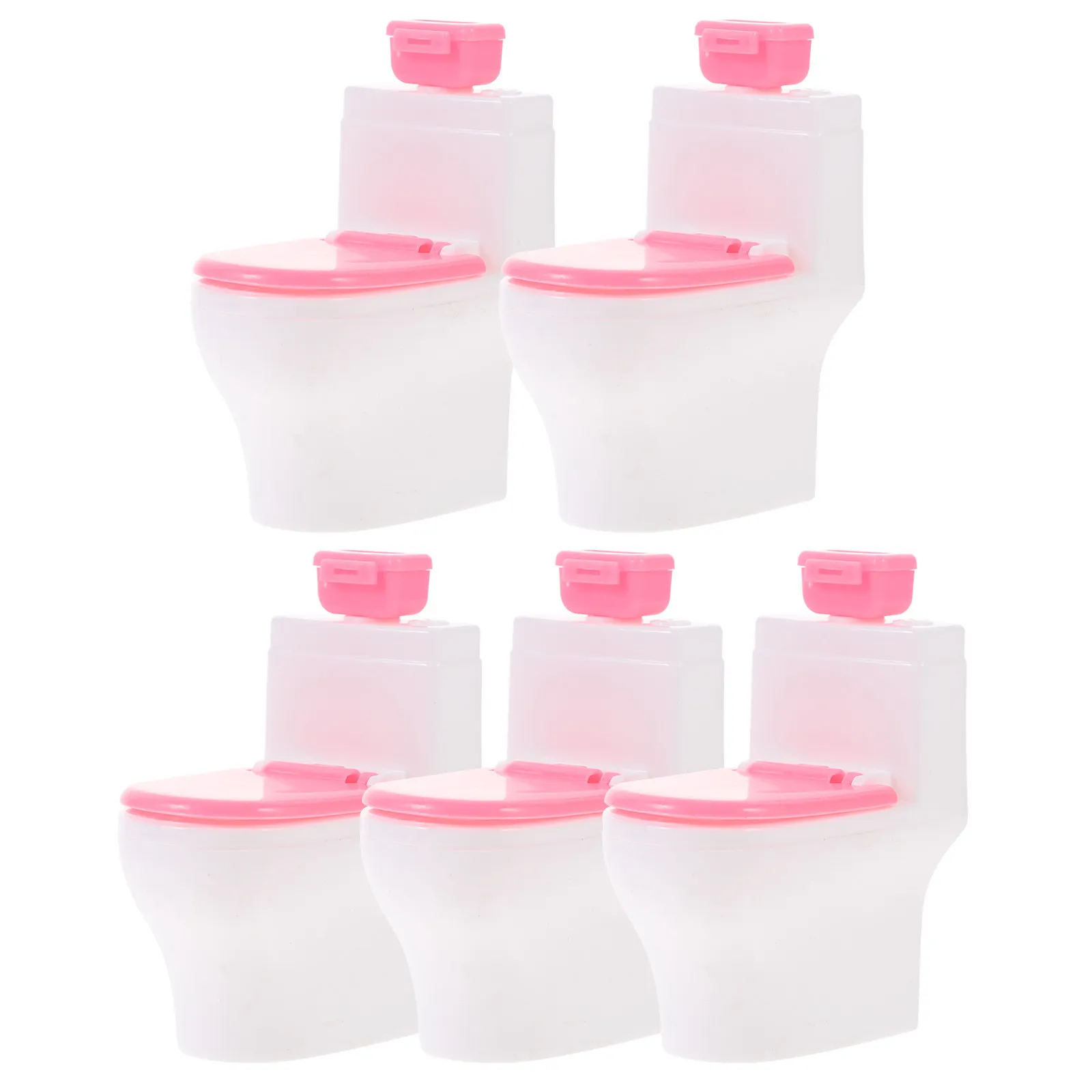 

5Pcs Mini Toilet House Furniture Simulated Bathroom Toilet Decoration Accessories for Miniature Household Creative Playset