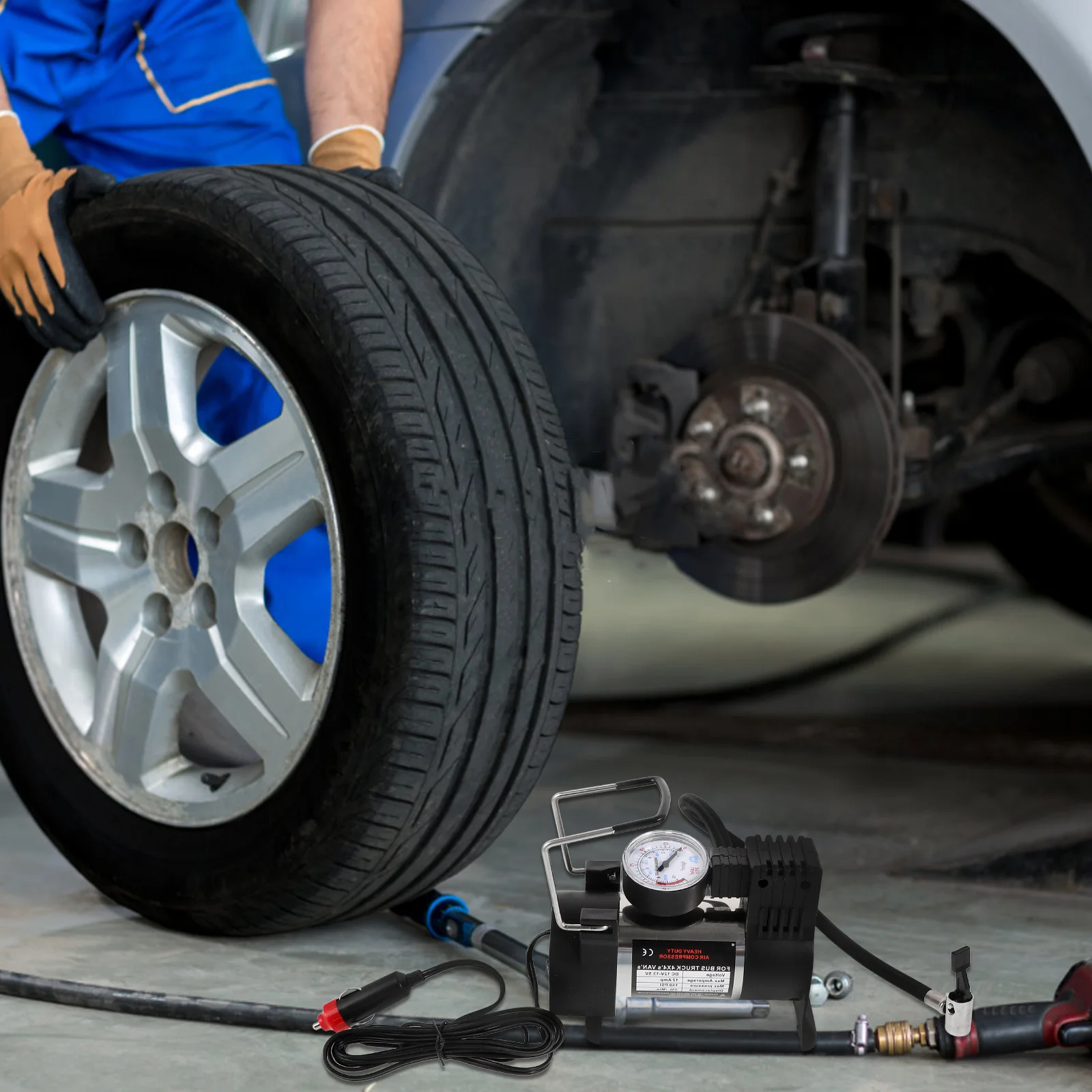 

Compressor Air Pump Portable Electric Auto Inflator High Pressure Car Tire Inflator Compact Air Pump for Motorcycles Bicycles