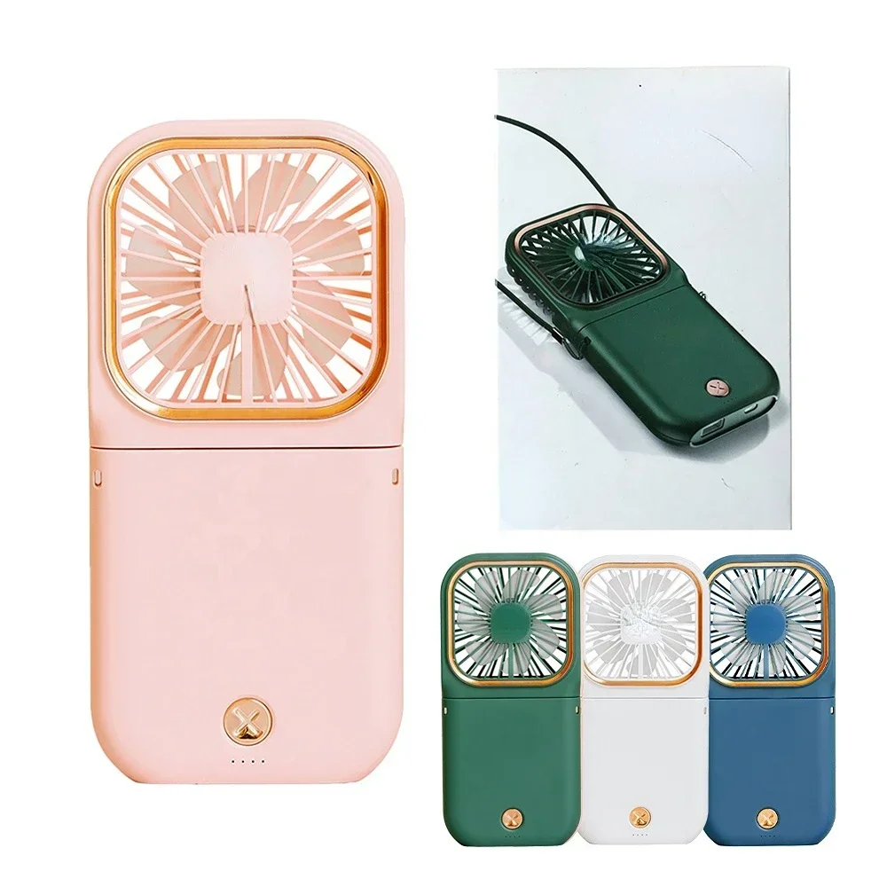 

Retractable mobile stand Pocket Mini hand Fan power bank 3000mAh