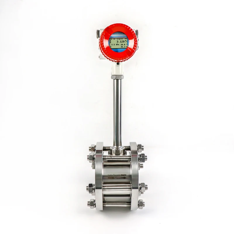 Vortex Flow Meter DC24V Temp Pressure Compensation DN15-DN300 Measure steam gas liquid