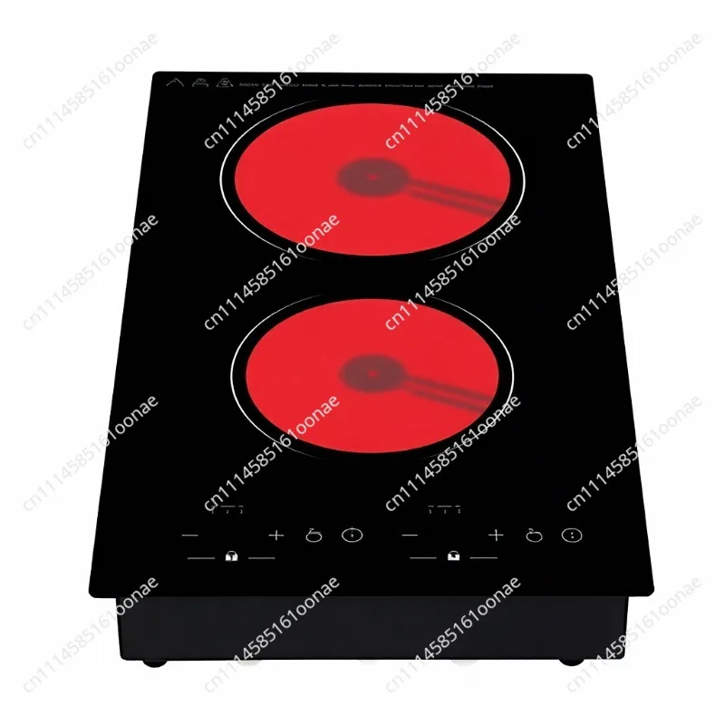 220\ 110V Double Head Embedded Electric Ceramic Stove Stir-Fry Double Stove Desktop Commercial Hot Pot Magnetic Stove