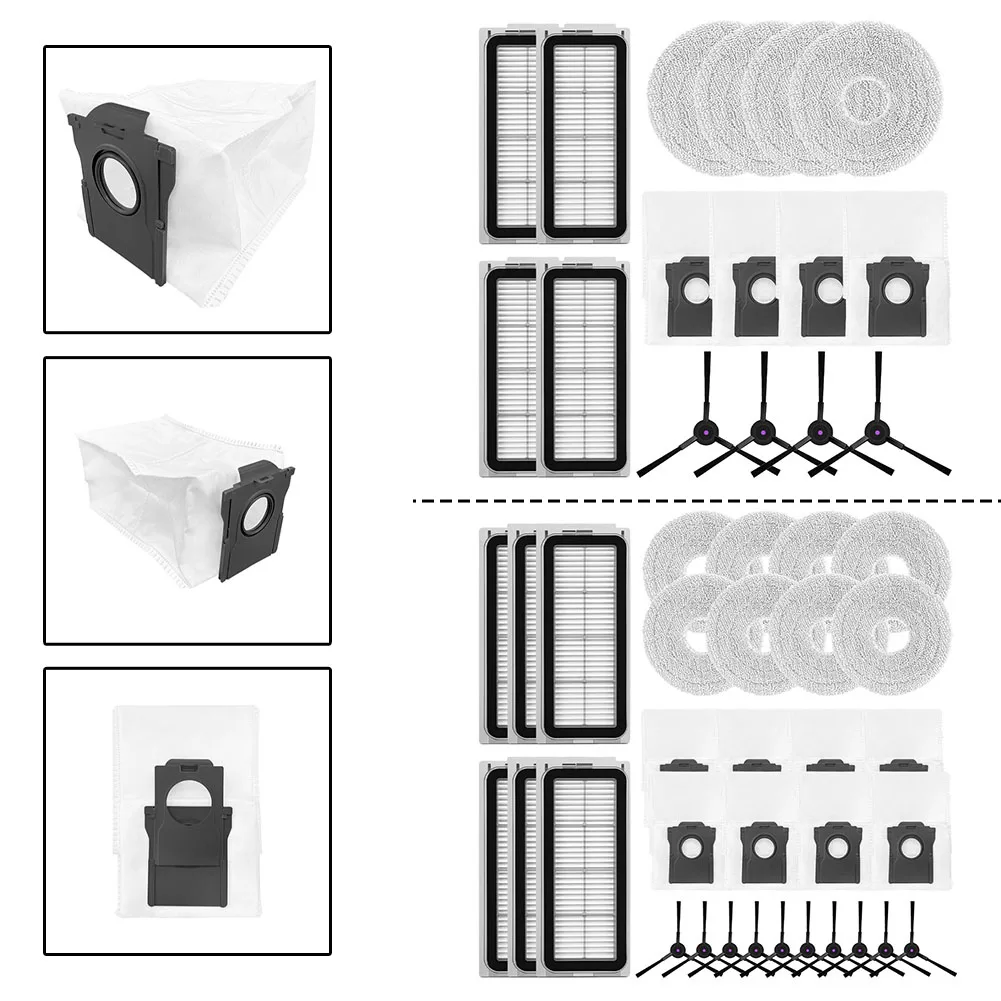 Filter Mop Cloth Dust Bag Side Brush Kit For Cecotec For Conga For X50 / For X50 FOR X-Treme Robot Vacuum Cleaner Replacement