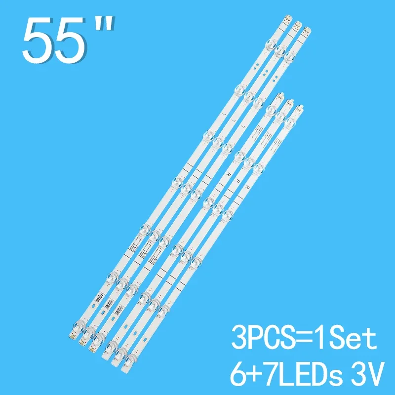 New 3pcs/Kit LED 55A7300FTUK 55H78G 55R6E3 HD550X1U82-L1-2019061101 LB5500P V0