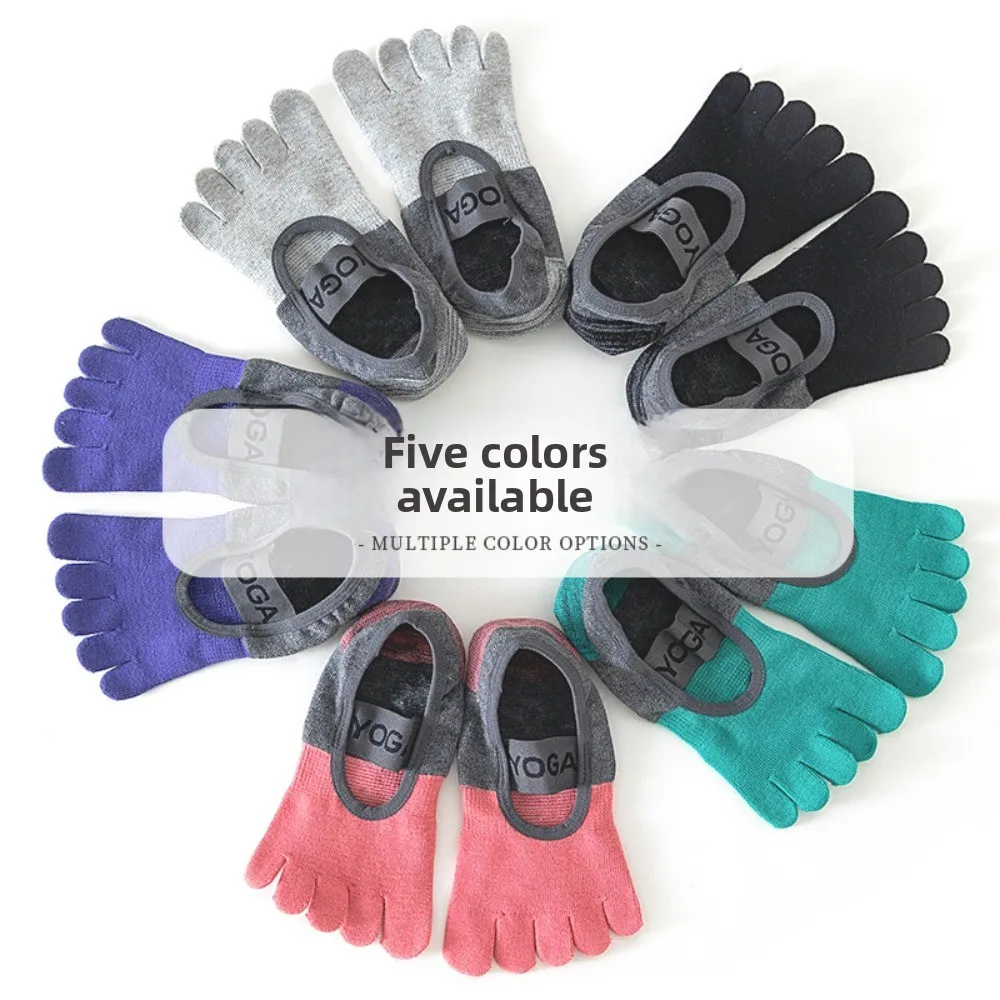 جوارب نسائية ذات 5 أصابع - احترافية للبيلاتيس واليوجا قابلة للتنفس لجميع المواسم وغير قابلة للانزلاق ومضادة للانزلاق للتمارين الرياضية والأرضية