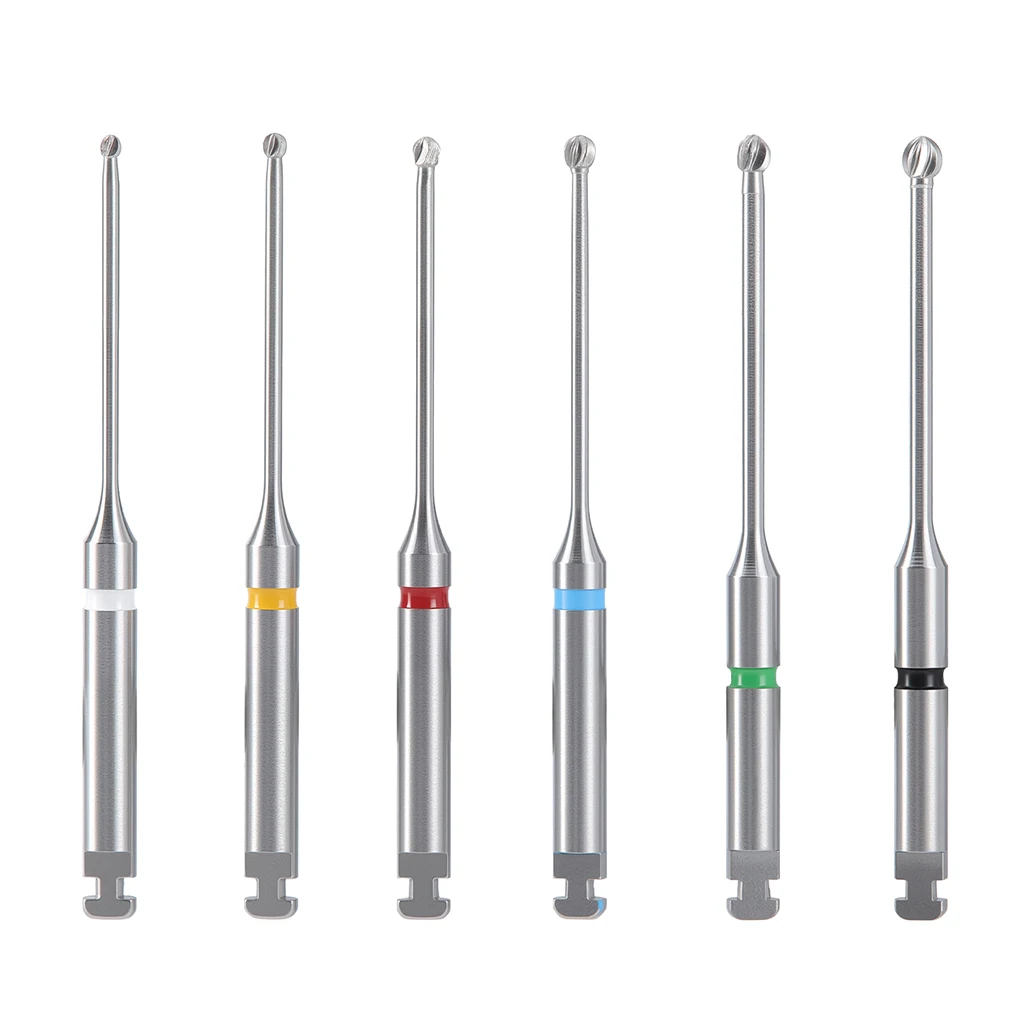 6 Stück/Box Zahnärztliche Bohrer mit Langem Schaft für Mikroskop-Endo-Rundbohrer RA1-6 34mm Edelstahl für Langsamlaufende Handstücke Zahnmedizinische Instrumente – Detail 1
