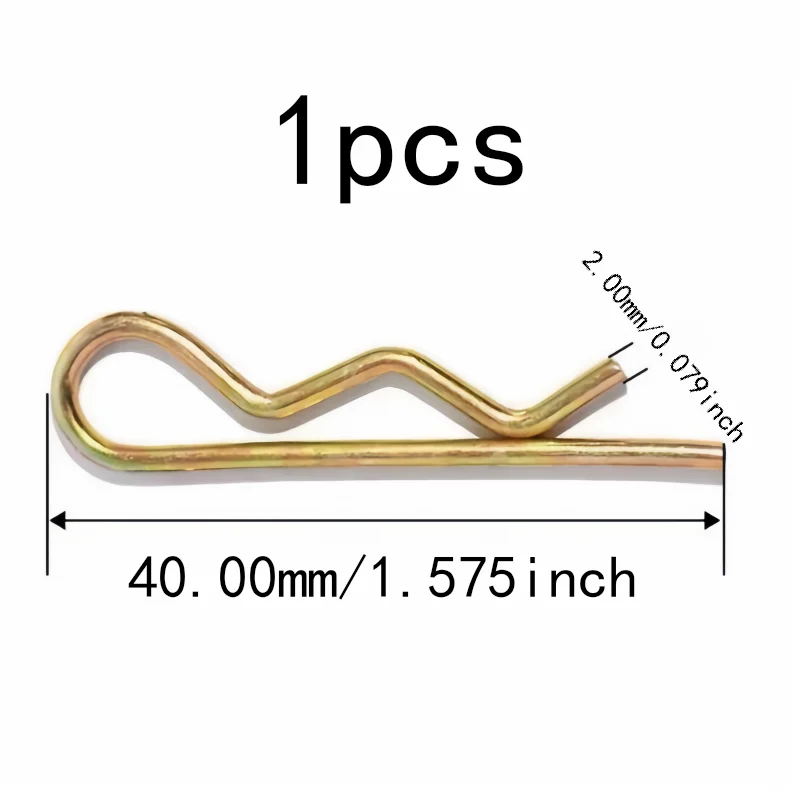 1 pcs 2*40mm M2 M2*40mm R-Clip Cotter Pins, Rust Resistant Steel for Agricultural Machinery, Multipurpose