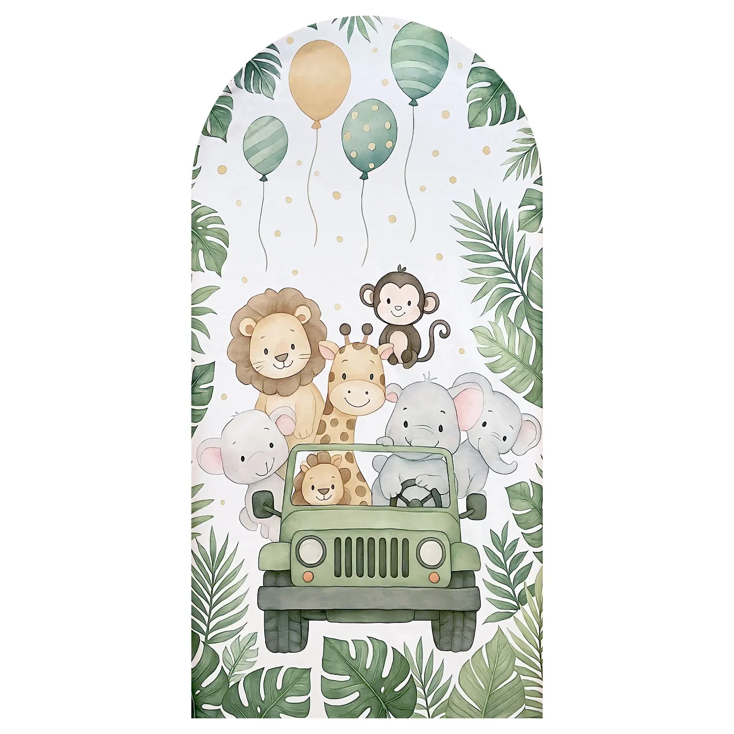 1 قطعة 6.56ft أطفال بنين حفلة عيد ميلاد قوس خلفية تغطي الغابة الحياة البرية بارك الأسد قوس قوس استحمام الطفل الطرف الديكور