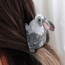 Clip per artiglio per capelli in acrilico di coniglio Porta coda di cavallo per animali dei cartoni animati per accessori per capelli da donna