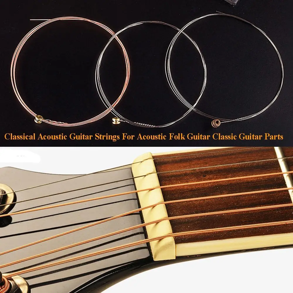 Stainless Steel Copper Classical Acoustic Guitar Strings Bronze Color 3 Styles Classic Guitar Parts