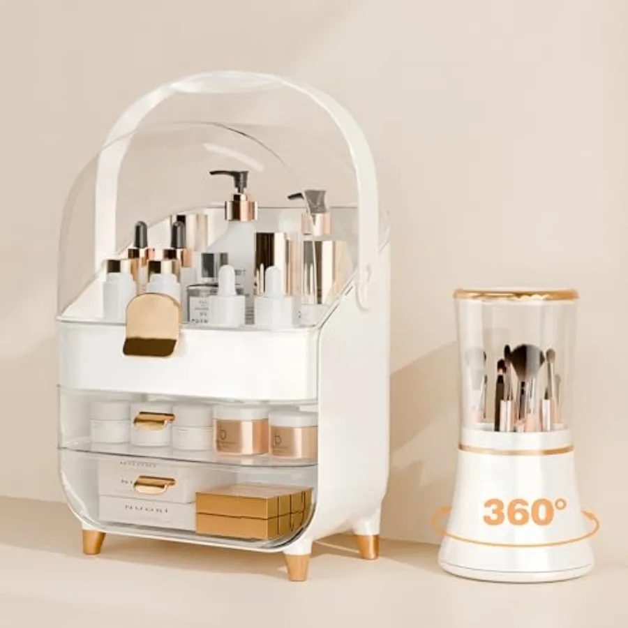 

Столешница для органайзера для макияжа с крышкой и платье для ухода за кожей, косметический дисплей для пожилых людей, настольный стол Vaty, Stora ox, подарок для женщин