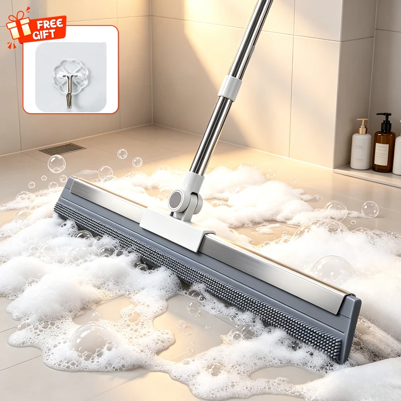 Raspador de Silicona, Escobilla Mágica, Limpiador de Pisos, Baño, Vidrios y Superficies Altas, Herramienta de Limpieza Doméstica