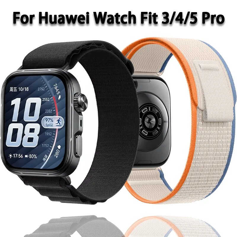 Offizielles Alpine Nylon-Schlaufenarmband für Huawei Watch Fit 5/4 Pro Fit 5/4/3 Sportliches Komfortables Band für Huawei Watch Fit 5/4/3 Gürtel