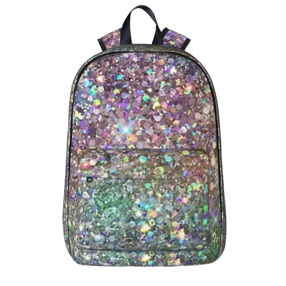 Rainbow Mixed Glitter Digital Art NOT REAL GLITTER Backpacks Student Book bag Shoulder Bag Travel Rucksack Children School Bag