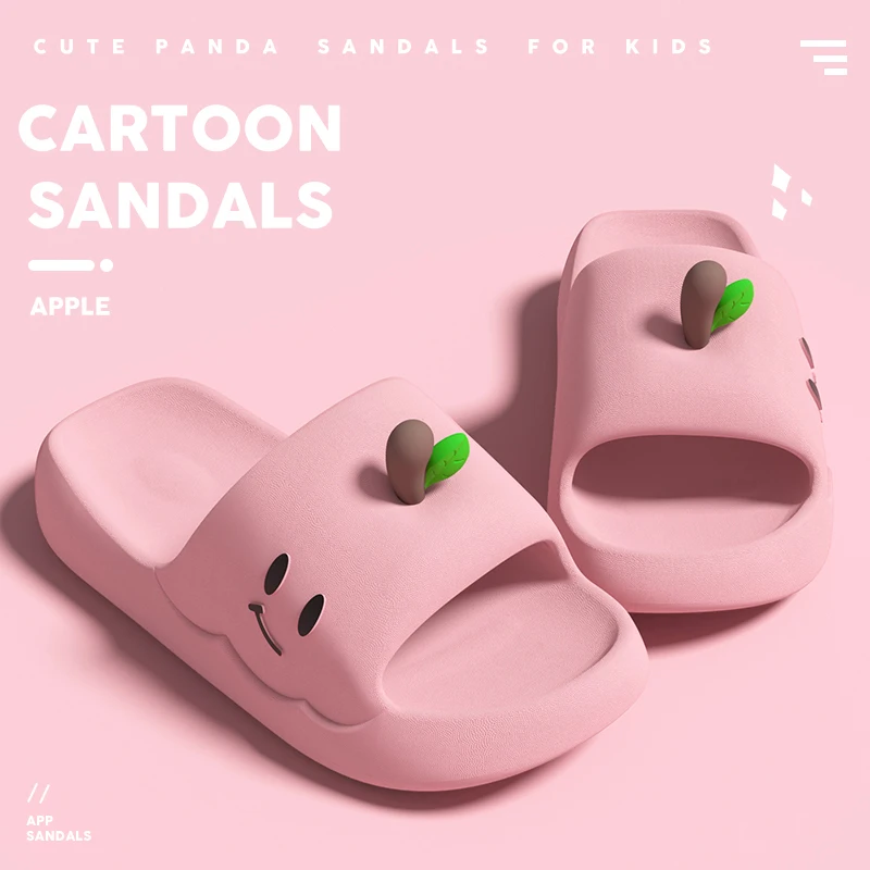 2026 Lovely Apple Eva Slippers Women Summer Couple Platform Cloud Slippers Woman Lightweight Non Slip Indoor Home Slides Female image 6