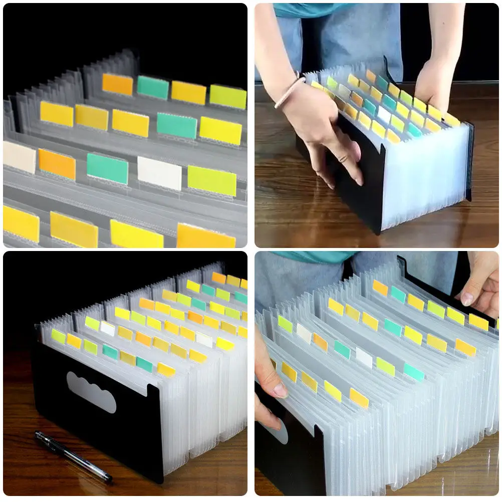 

A6 Expanding Accordion File Organizer Plastic Document Folder Portable Small Office Home Storage Helper for Tax Contracts Bills