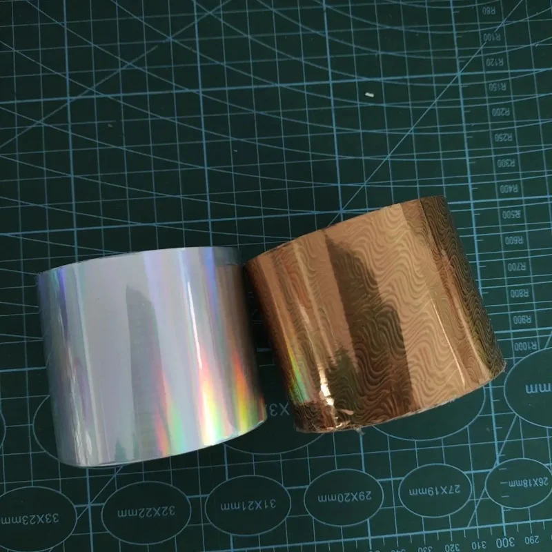 2rolls Samples hot stamping foil holographic foil hot press on paper or plastic meterials heat transfer film smaller roll