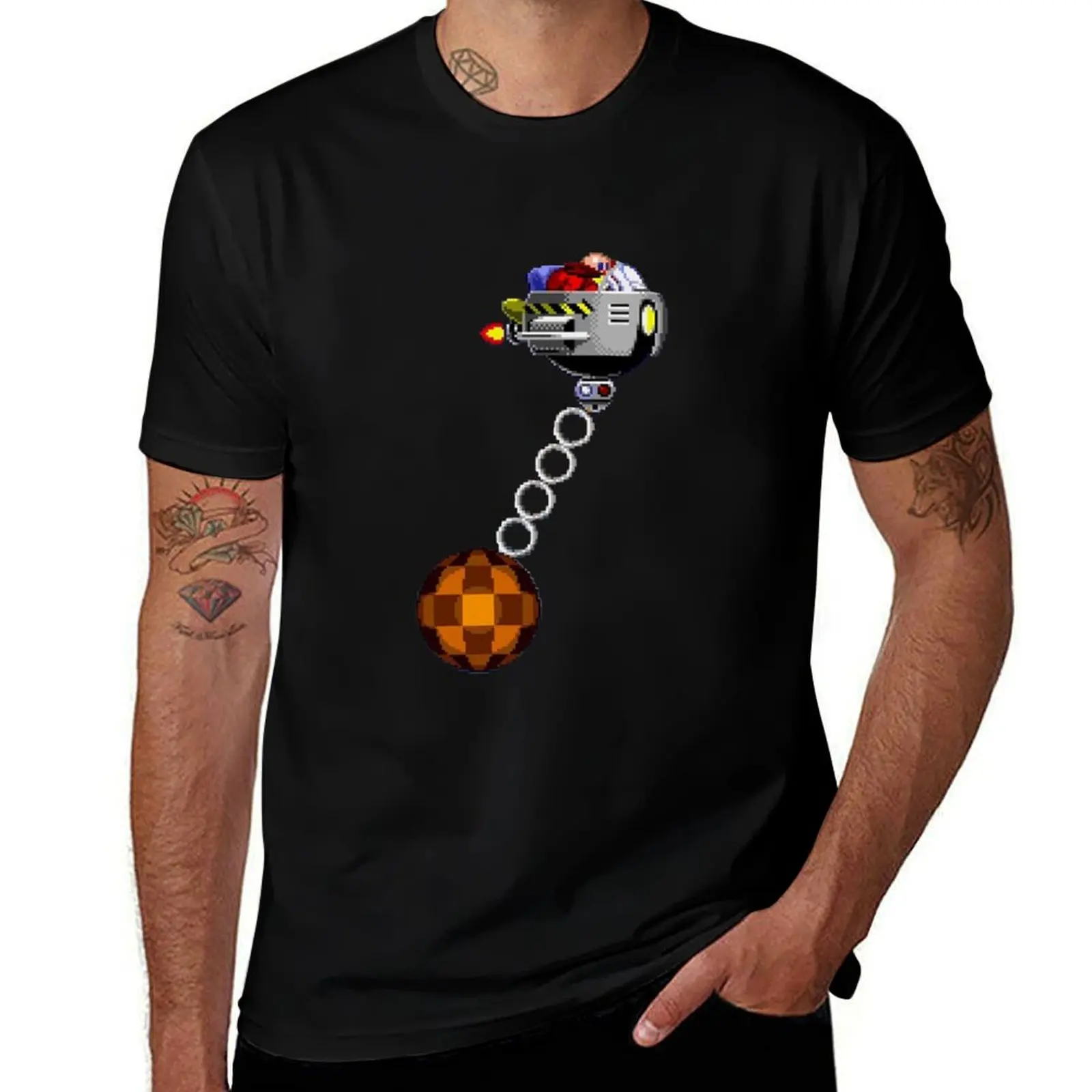

16-Bit Eggman - Dr Robotnik Wrecking Ball T-Shirt man t shirt heavy cotton t shirts for man cotton soft T-Shirt
