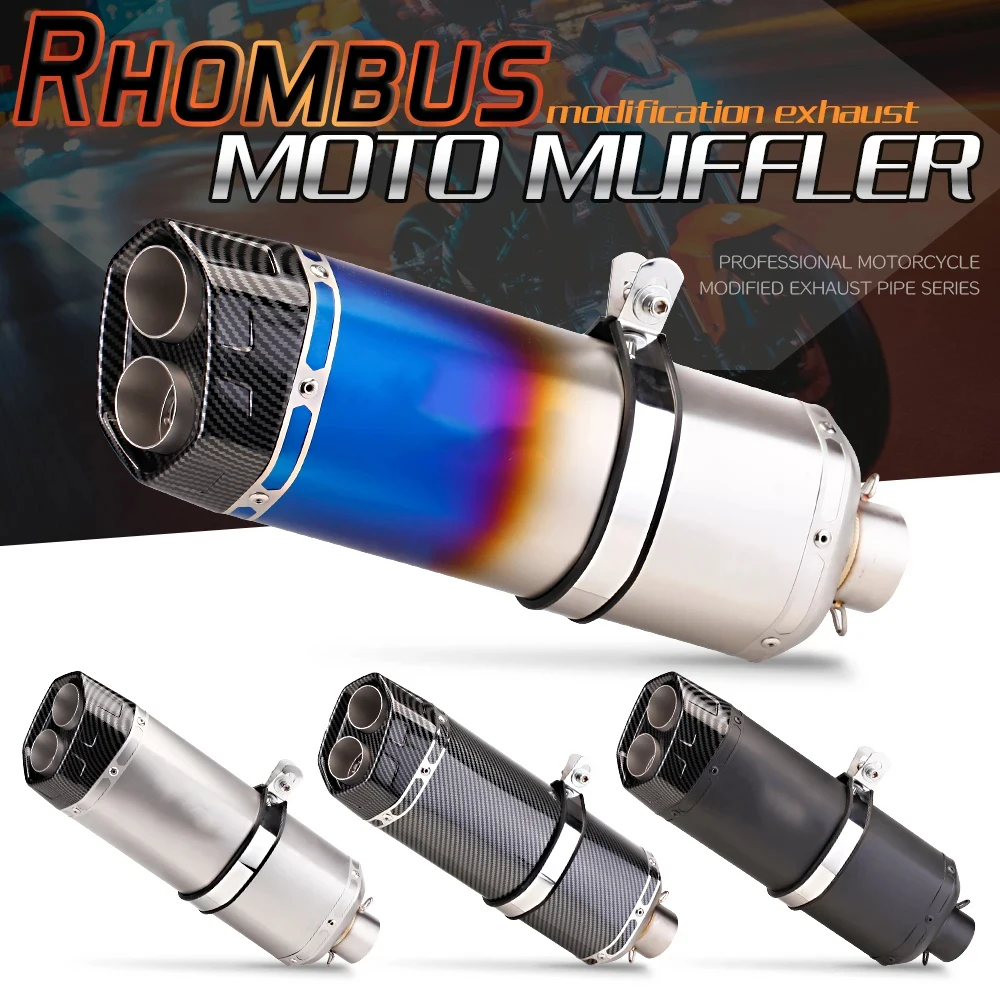 High-Efficiency 51MM motorcycle Exhaust Muffler pipe Scooter nmax R3 tmax 500 ZX6R r1 S8 NC750X CBR650 force155