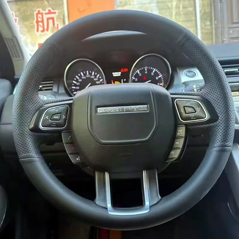 Car Steering Wheel Cover Hand Stitched Microfiber Leather For Land Rover Range Rover Evoque Coupe Convertible 2011-2019