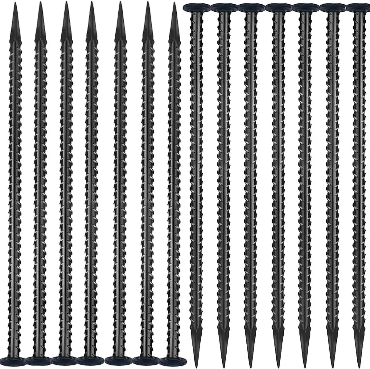 

16 Inc Rebar Stakes, 1/2 Inch Diameter Galvanized Steel Ground Anchors for Speed Bump, Tent, Camping, 30 Pack