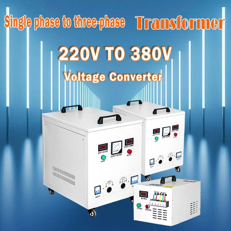 Single Phase to 3-phase AC 220V To 380V  Step-up Converters Transformer 5000W 10KW 30KW Electronic LCD Auto Transformer Home Use