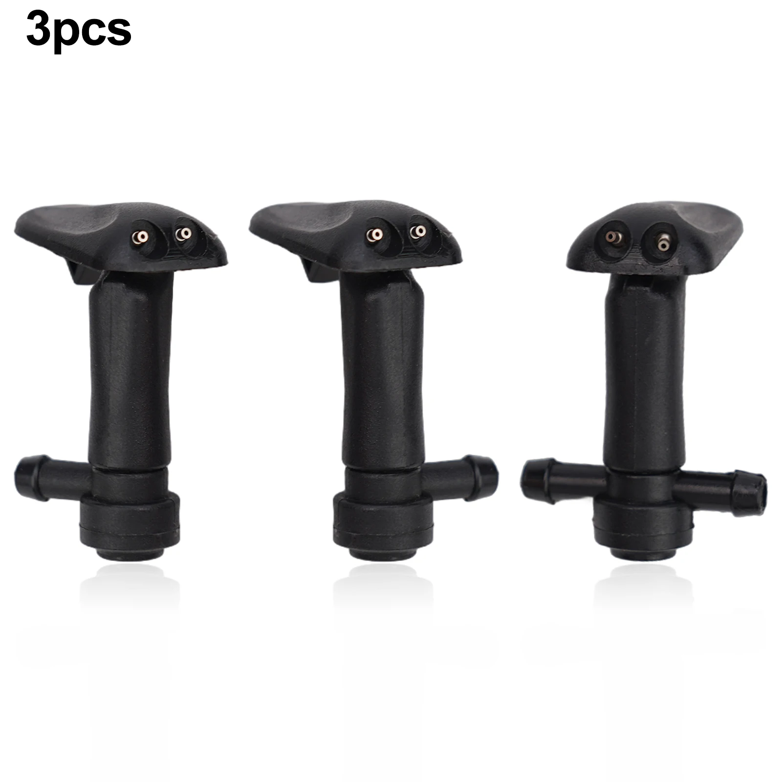 3Pcs For Saab 9-3 9-3X 2003-2011 Car Windshield Washer Nozzles Black Plastic Water Spray Nozzle #12778850/ 12778849 Wear Parts