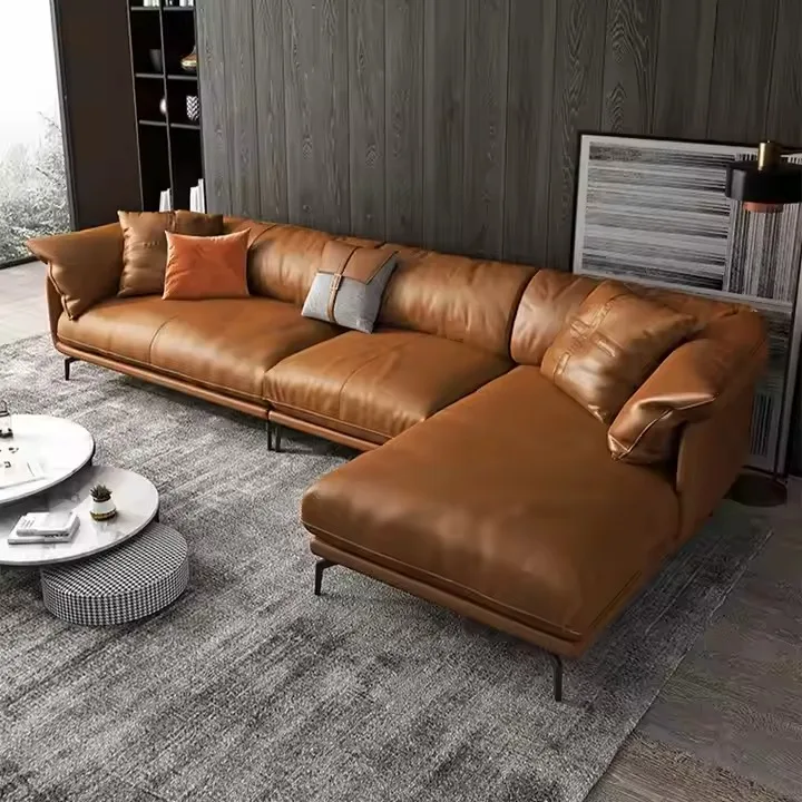 

Manufacturer Exquisite High Quality Designer Couch Luxury Furniture Home L -Shape Leather Sofa Set Furniture Living Room Sofa