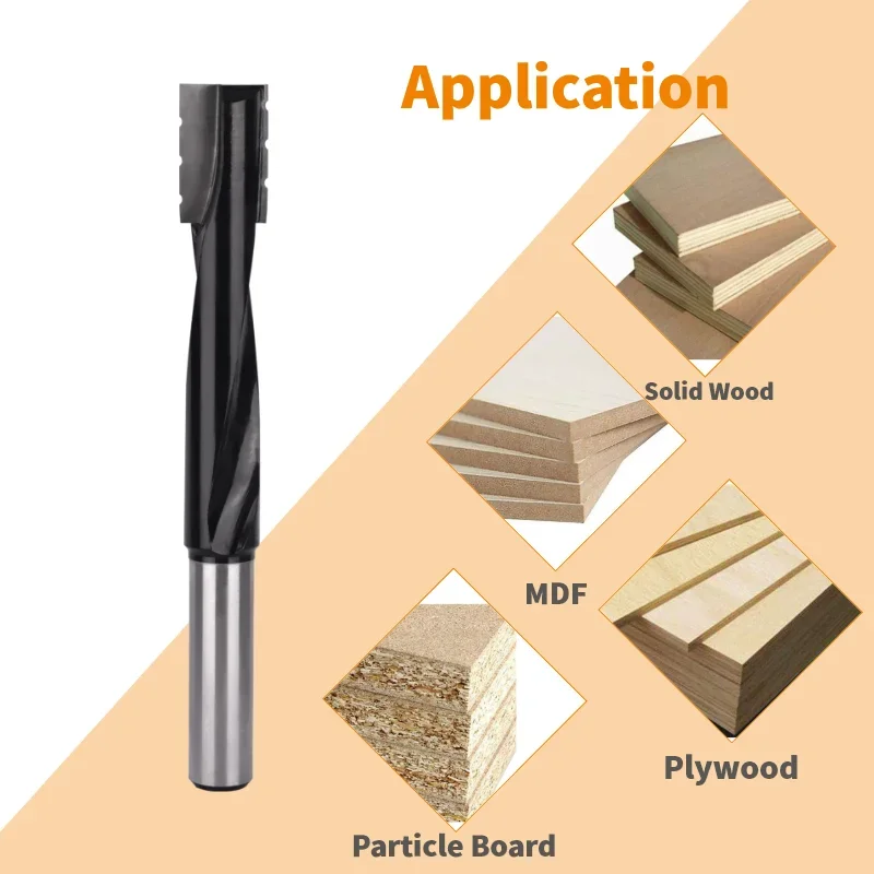 12MM Shank Spiral Cleaning Bottom Bit Router Bit Woodworking Milling Cutter For Wood Bit Face Mill Carbide Cutter End Mil