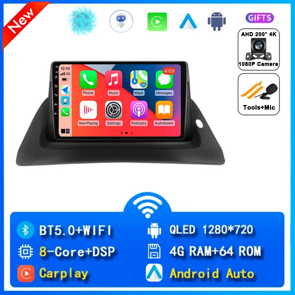 Voor Renault Kangoo 2008-2018 2 Din Android 15 Autoradio Multimedia Speler Carplay Autoradio Stereo GPS IPS 2K QLED 4G Head Unit