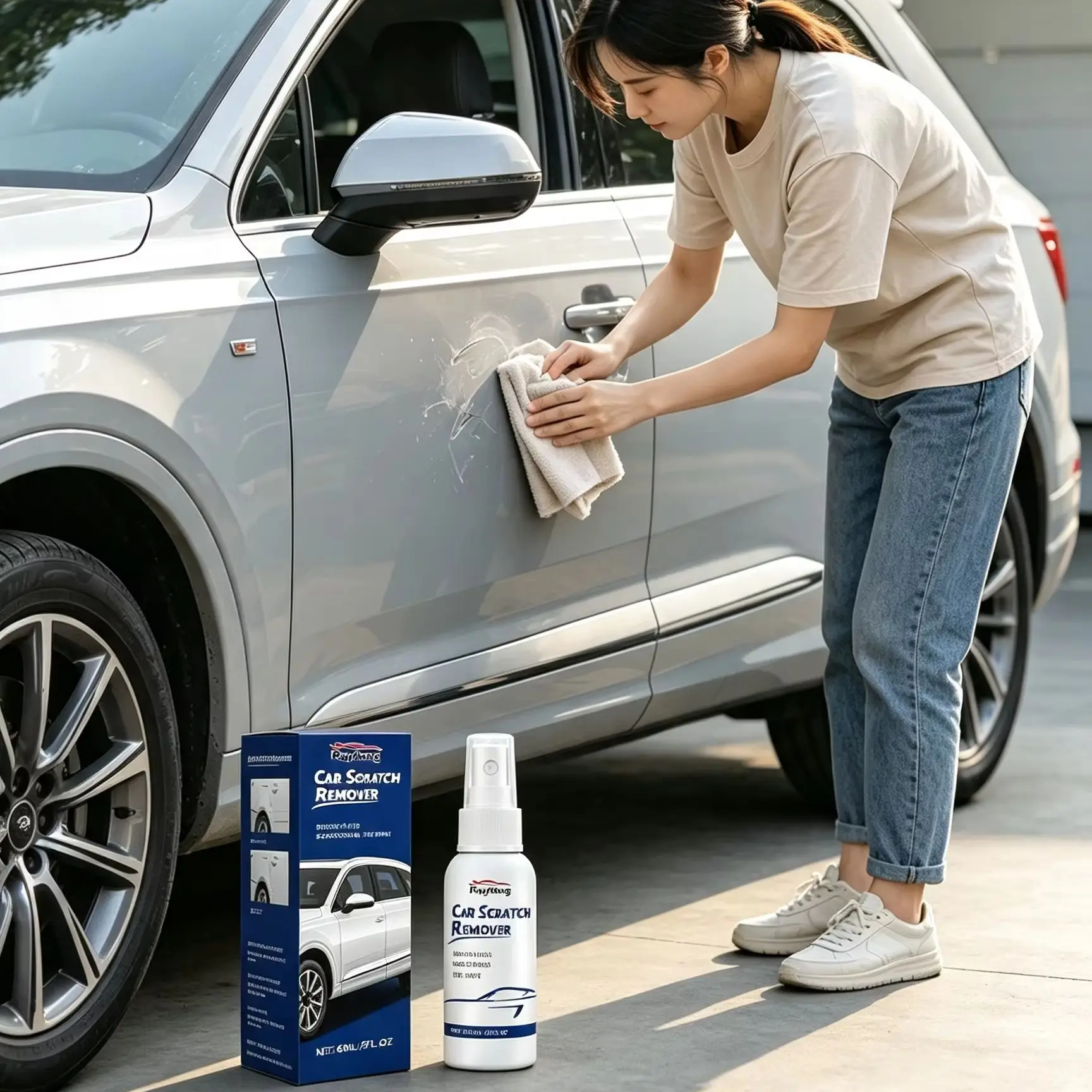 Rayhong Car Scratch Remover Spray Stretch Marks Removal Car Polish Automobile Paint Refurbished Car Scratch Repair Agent 60ml