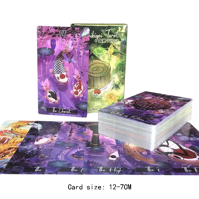 

Nishikigoi Tarot Oracle Card Fate Divination Prophecy Card Family Party Game Toy Tarot Brochure Guide 12-7 CM Deck