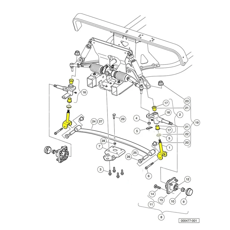 Front End King Pin Repair Kit For Club Car DS 1981-Up Golf Cart 1016386 1010121