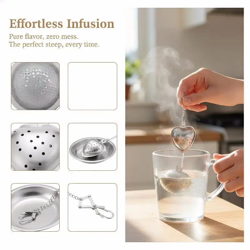 Stainless Steel Tea Infuser Tray Spice Tea Strainer Herbal Filter Teaware Accessories Kitchen Tools Multiple Styles Available