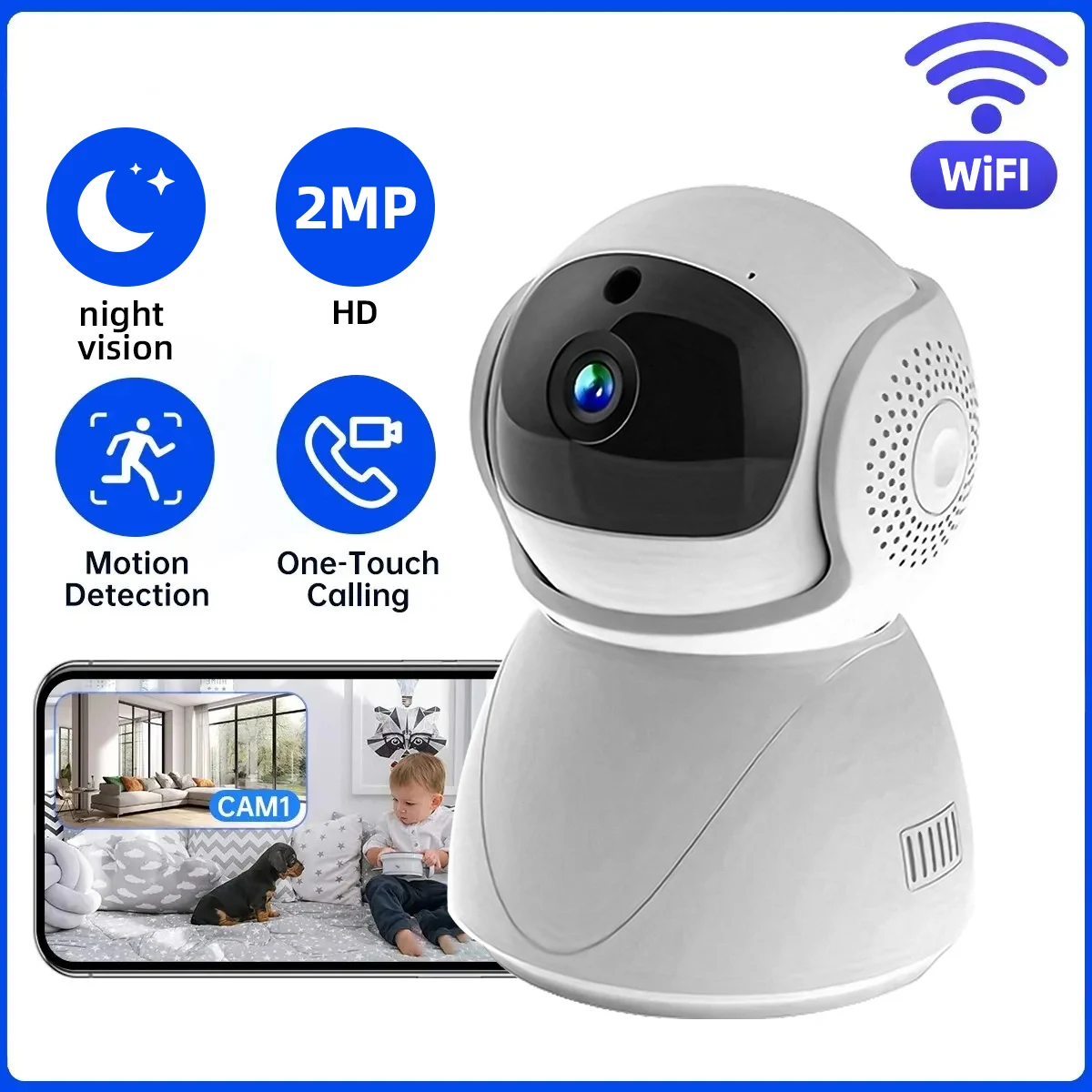 

1080p Mini Wifi Ip Camera Indoor Wireless Security Home Cctv Surveillance Camera 2mp With Auto Tracking Color Night