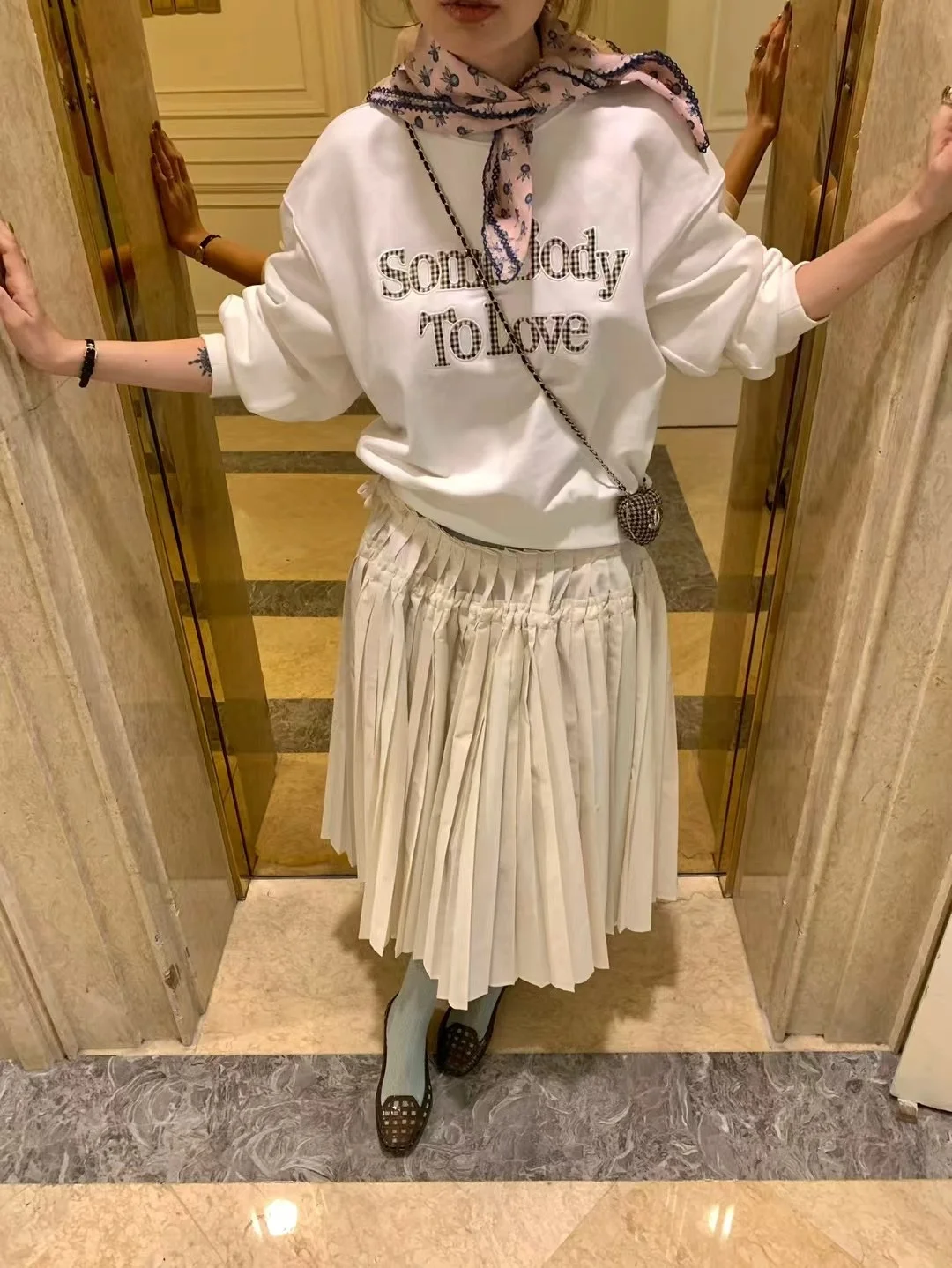 Ovins Yang Fairy Tale Heavy Embellished High Waist Pleated  Skirt Casual Drawstring Polyester Blend Autumn 2025 Collection