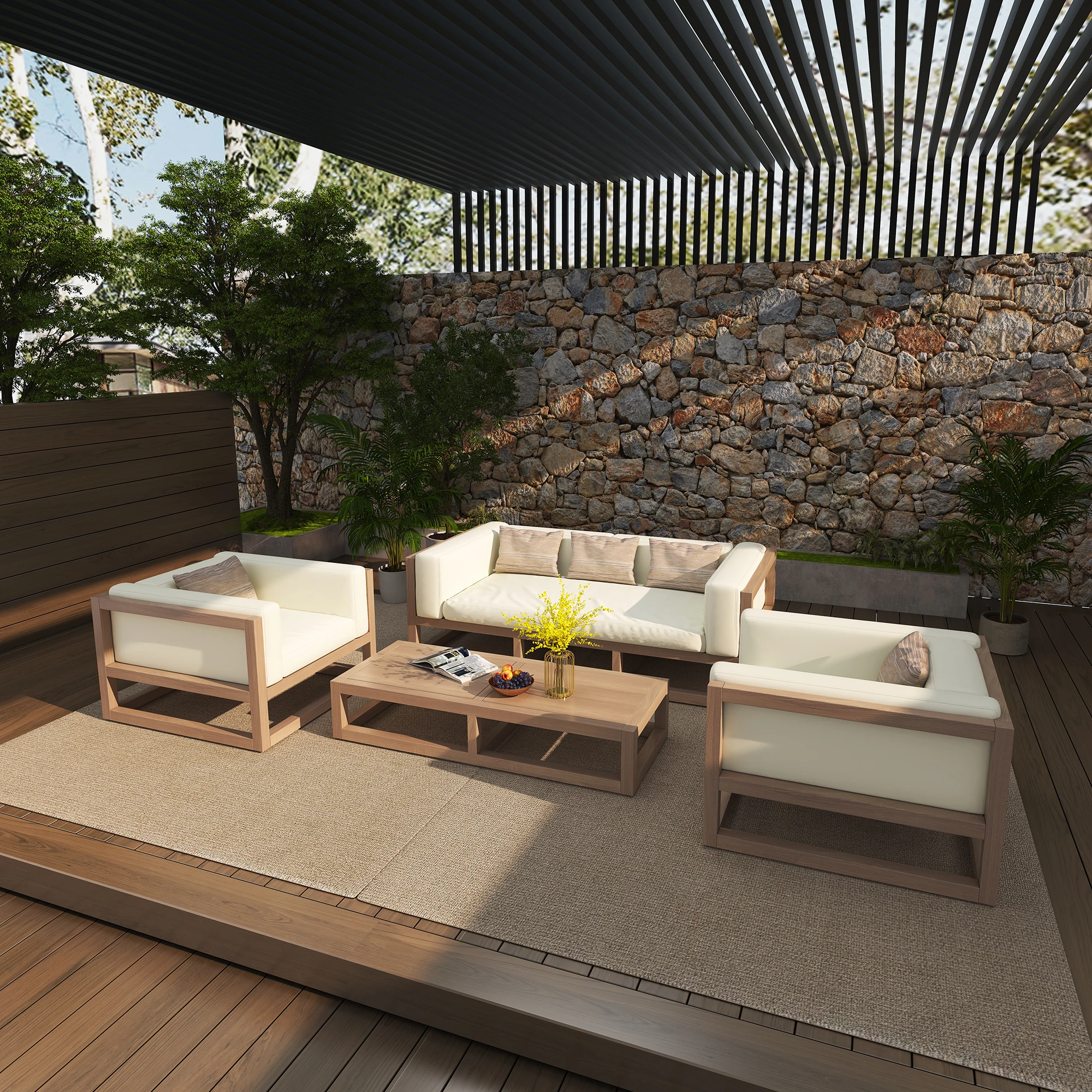 Fulin hot selling rattan furniture garden Factory rattan Wicker outdoor furniture garden sofa set sectional couches