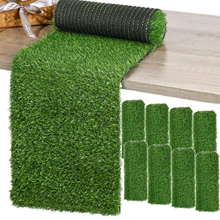 

Grass Table Runner Artificial Tabletop Decor Synthetic Turf Grass Placemats Grass Table Liner Green Rug Table Cloths for Partie