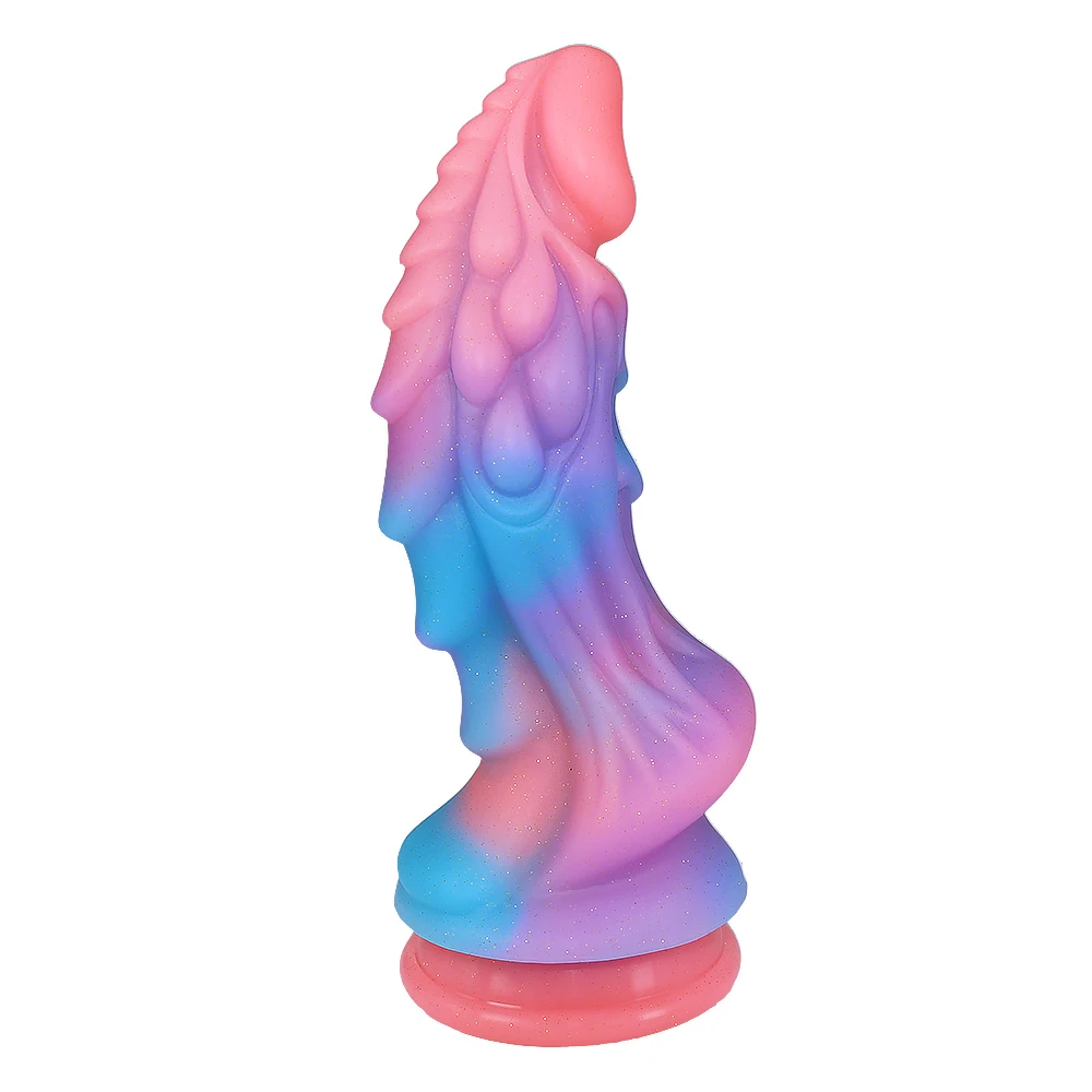 New Luminous Dildos Colourful Glowing Huge Penis Anal Butt Plug G-spot Toys Shaped Dragon Monster Dildo with Suction Cup Women