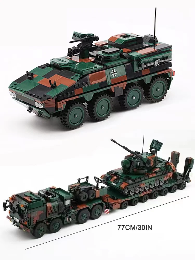 Military ww2 Cannon Assault Armored Vehicle Battle Tank Car Truck Army Weapon Building Blocks Sets Model Boys Toys for Kids Gift