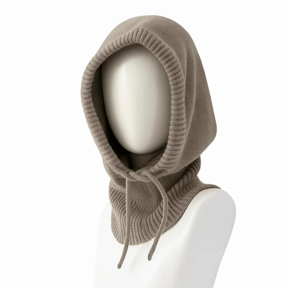 سميكة الشتاء محبوك مقنعين قبعات الدافئة العزل مطاطا بيني قبعة يندبروف تنفس قطعة واحدة طوق الرقبة #1